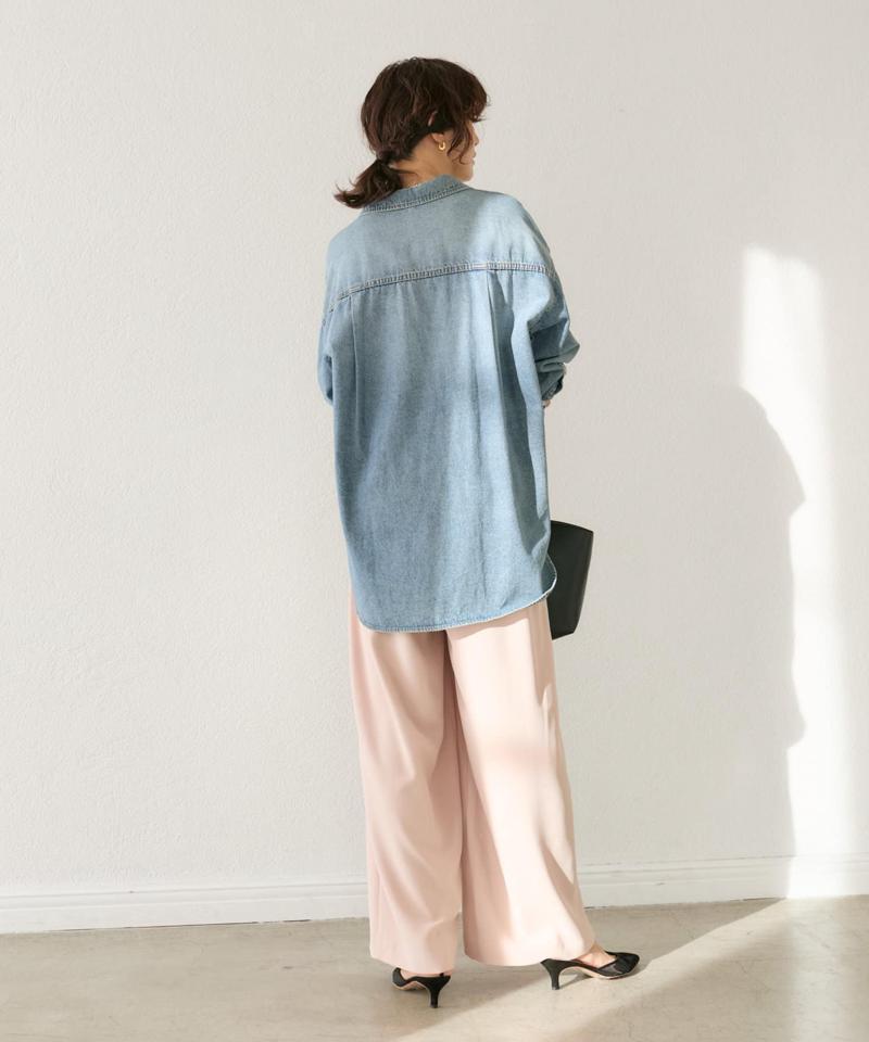 【ベストセラー】【秋の羽織に】【MONN.:.(モン)】ビッグデニムシャツ
