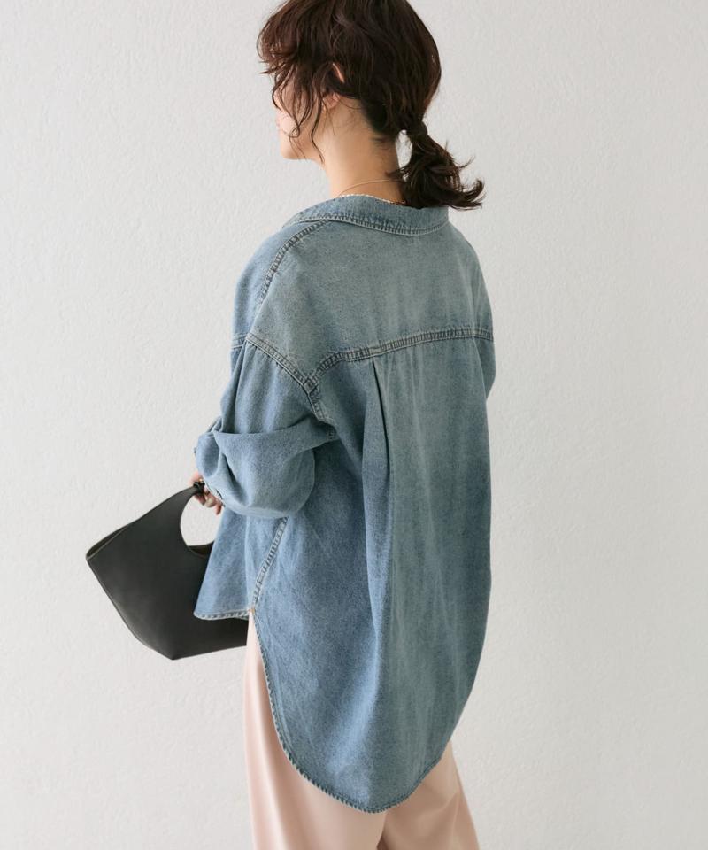 【ベストセラー】【秋の羽織に】【MONN.:.(モン)】ビッグデニムシャツ