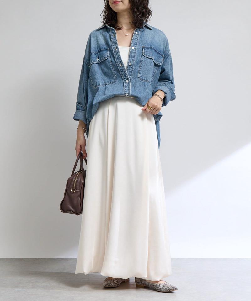 【ベストセラー】【秋の羽織に】【MONN.:.(モン)】ビッグデニムシャツ