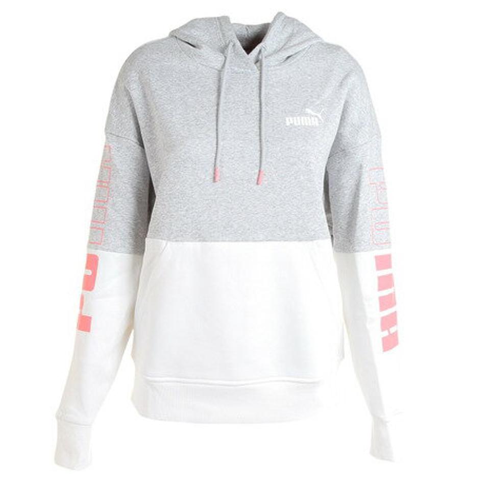 【1/25 24h限定 エントリー＆対象3店舗買い回りで最大P10倍！】プーマ（PUMA）（レディース）PUMA POWER カラーブロック フーディー 678408 04 LGRY