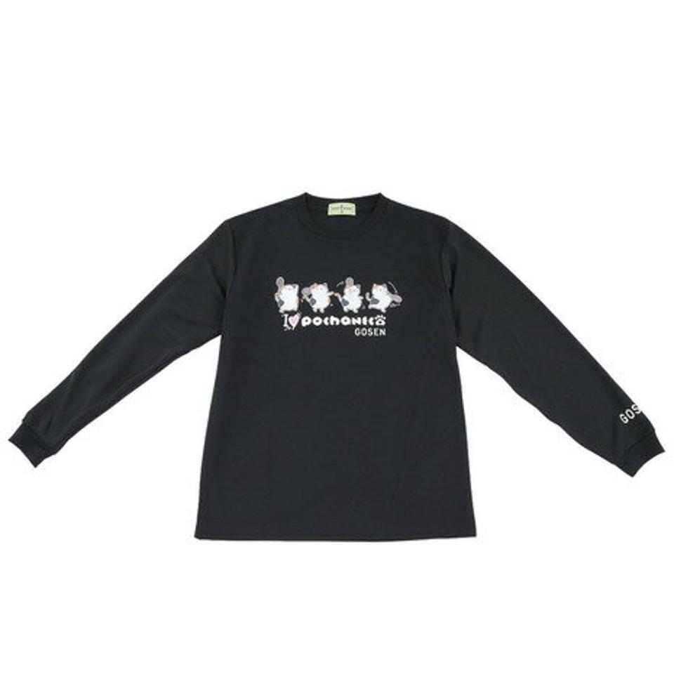 【10%OFFクーポン対象！1/18まで】ゴーセン（GOSEN）（メンズ、レディース）テニスウェア ぽちゃネコ 長袖Tシャツ J23P0839
