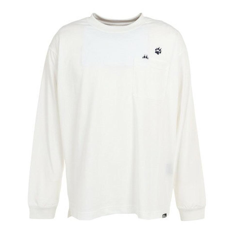 ジャックウルフスキン（JackWolfskin）（メンズ）長袖Tシャツ ロンT JP PAW IN ポケット長袖Tシャツ 5030821-5055 ホワイト