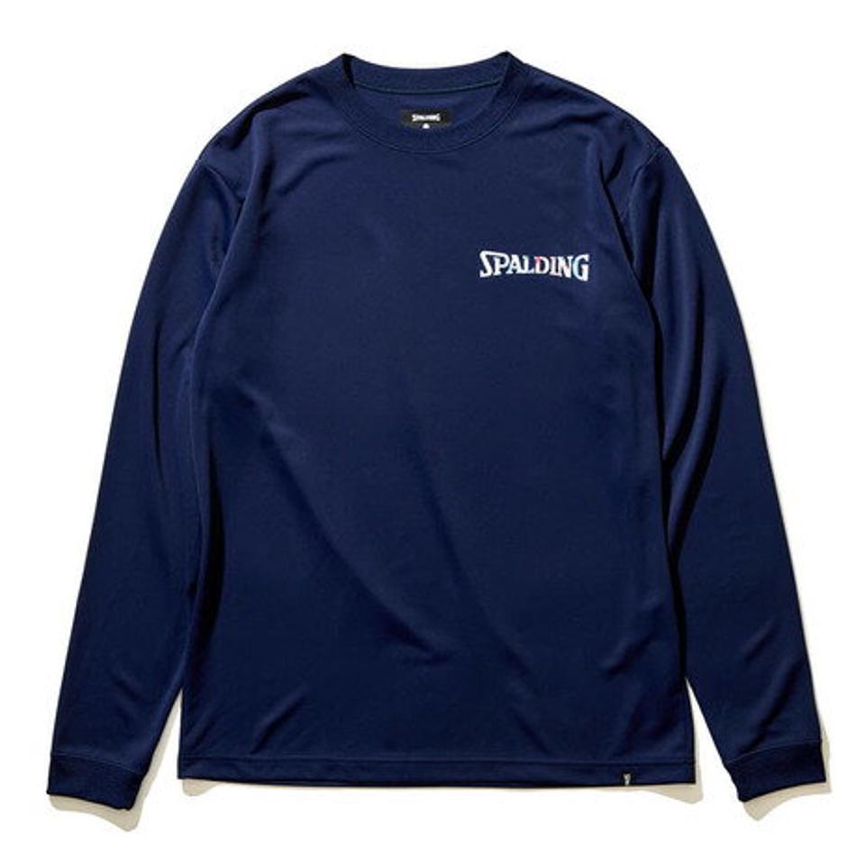 スポルディング（SPALDING）（メンズ、レディース）バスケットボールウェア ロングスリーブ Tシャツ ホログラムワードマーク SMT22129NV