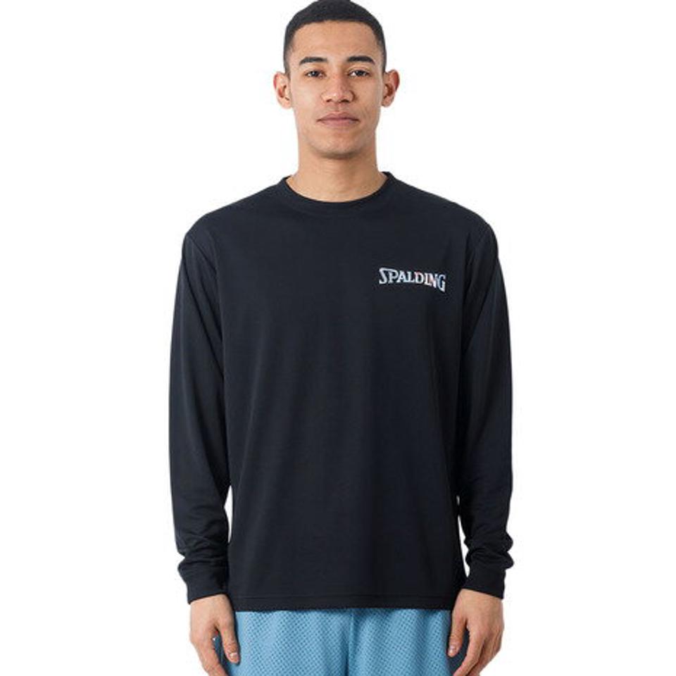 【4/10限定！エントリーで最大100％ポイントバック】スポルディング（SPALDING）（メンズ、レディース）バスケットボールウェア ロングスリーブ Tシャツ ホログラムワードマーク SMT22129