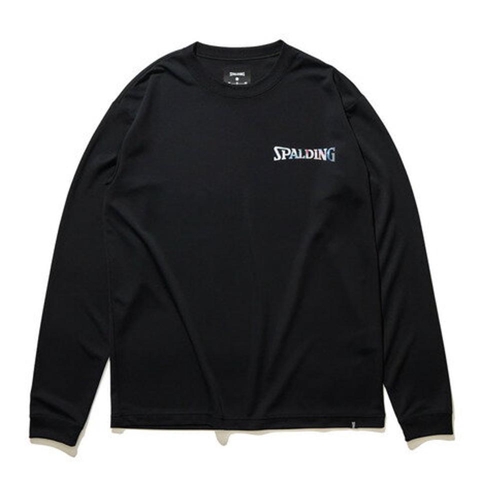 【4/10限定！エントリーで最大100％ポイントバック】スポルディング（SPALDING）（メンズ、レディース）バスケットボールウェア ロングスリーブ Tシャツ ホログラムワードマーク SMT22129