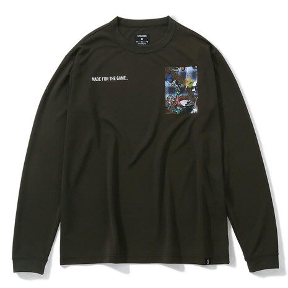スポルディング（SPALDING）（メンズ、レディース）バスケットボールウェア 長袖Tシャツ バタフライ プレイドS SMT23107OK