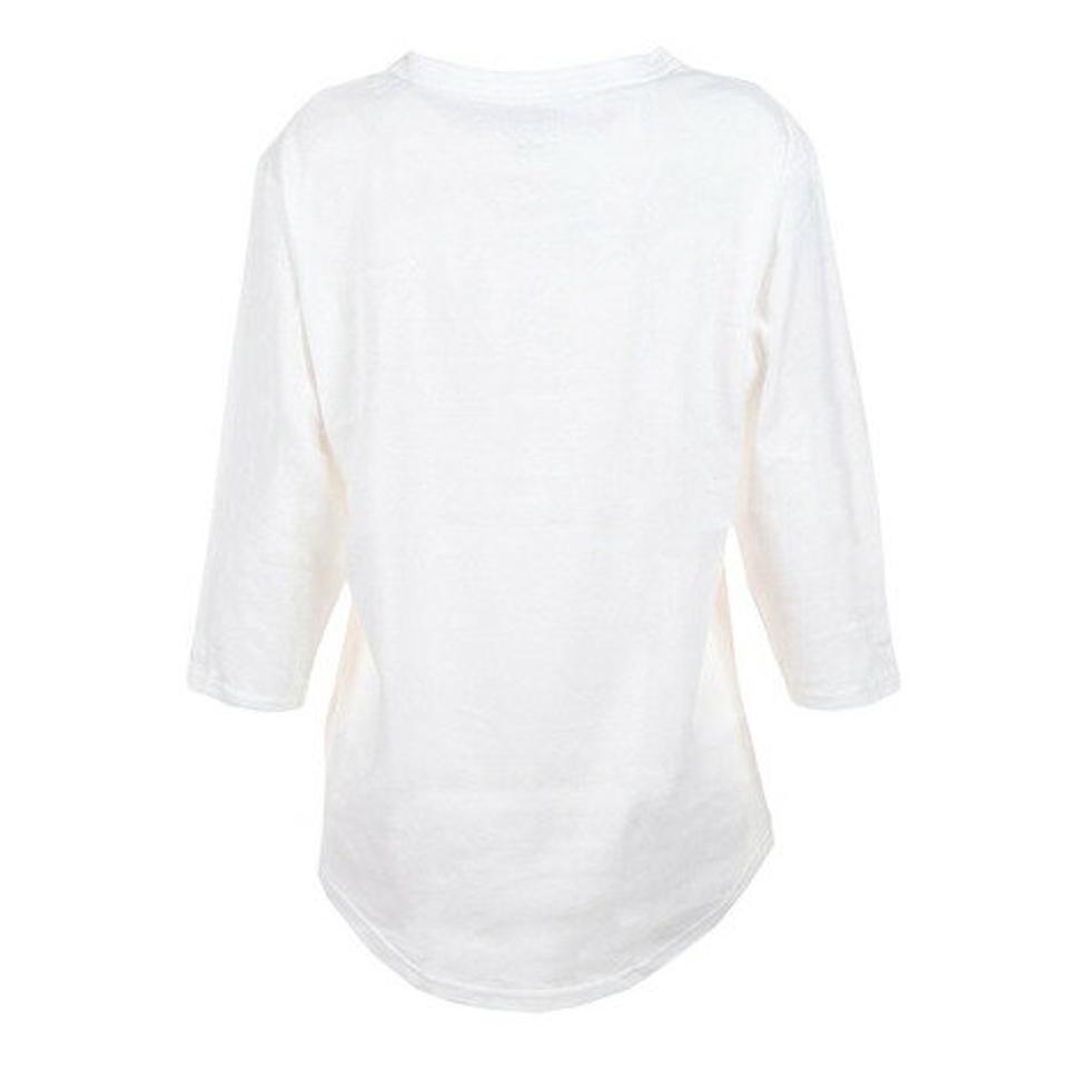 【3点10%OFFクーポン対象！10/12まで】ヘインズ（Hanes）（レディース）リサイクルコットン ヘンリーネック 七分袖Tシャツ HW1-U501 010
