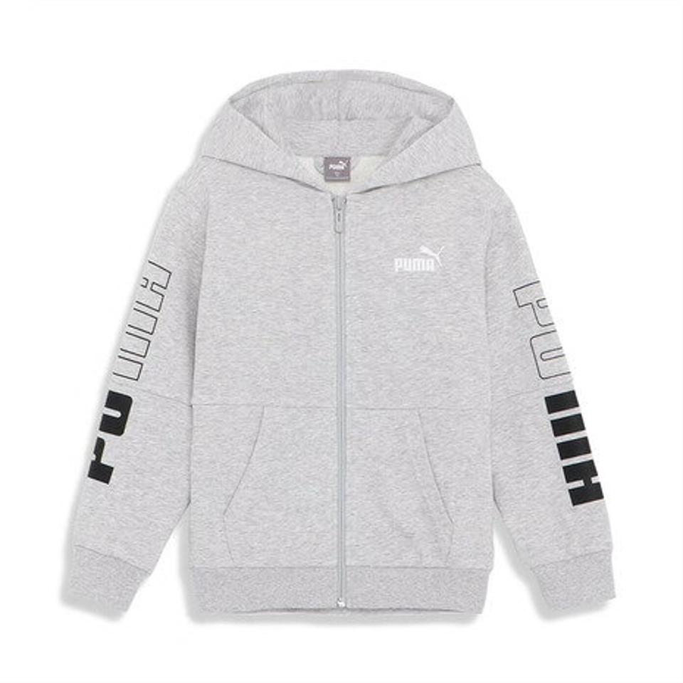 【20%OFFクーポン対象！1/9まで】プーマ（PUMA）（キッズ）ジャージ キッズ ボーイズ POWER カラーブロック フーデッド 678571 04 LGRY