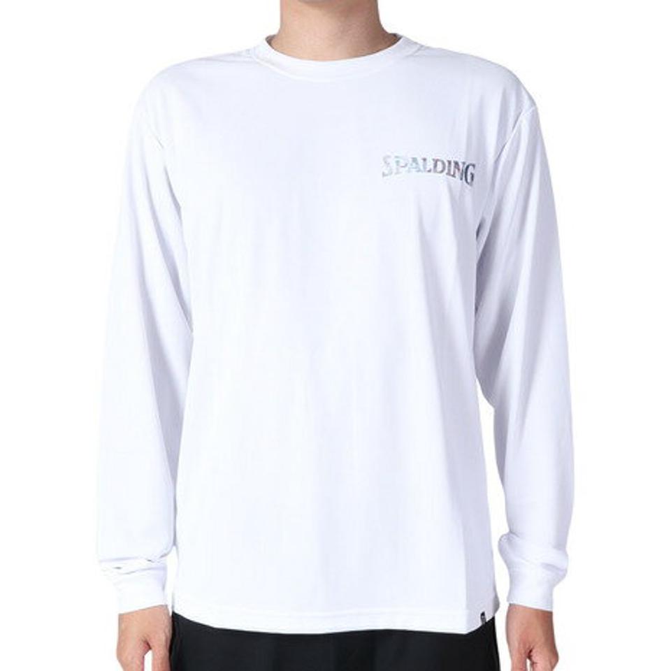 スポルディング（SPALDING）（メンズ、レディース）バスケットボールウェア 長袖Tシャツ ホログラムワードマーク SMT22129WH