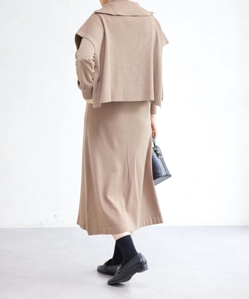 ハーフジッププルオーバー×ニットワンピース