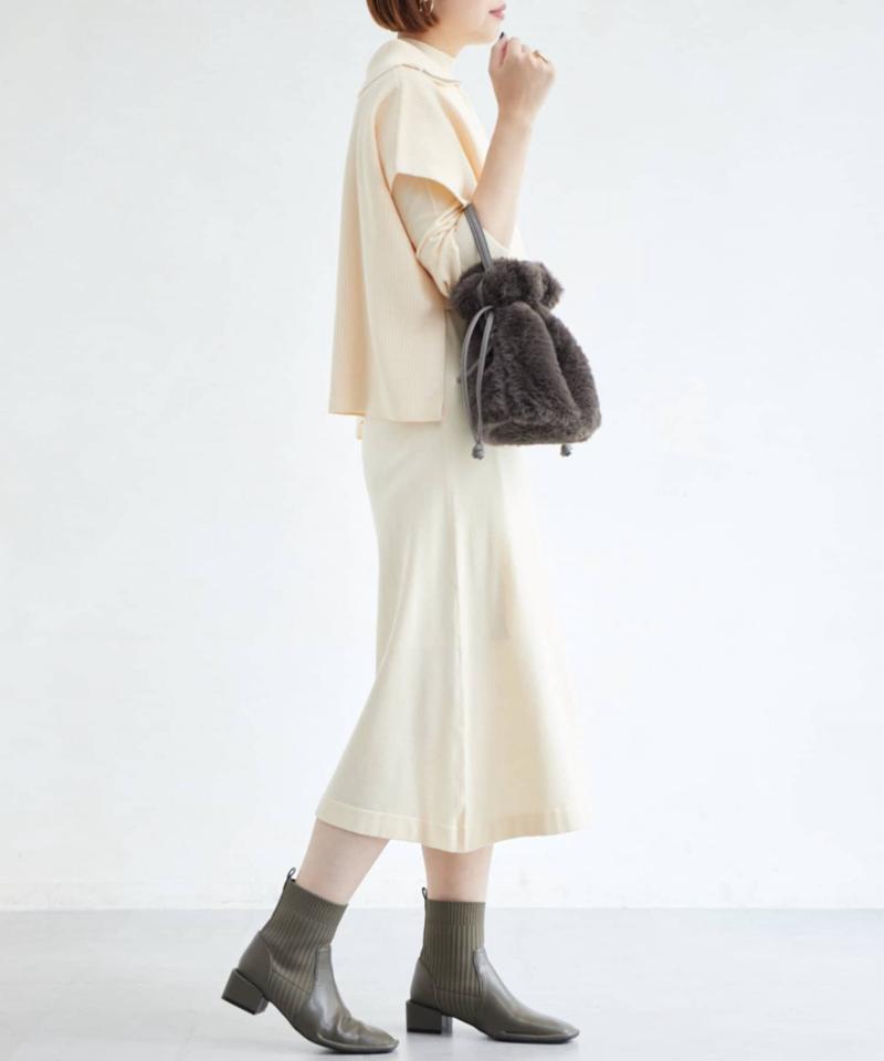 ハーフジッププルオーバー×ニットワンピース