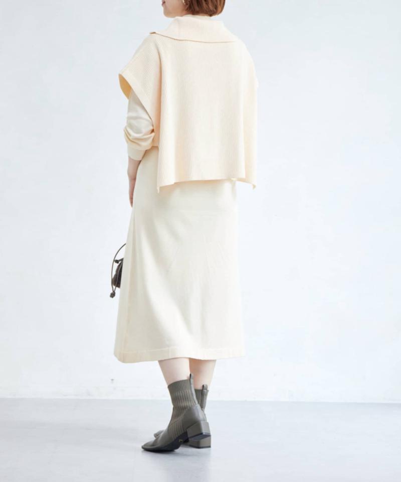ハーフジッププルオーバー×ニットワンピース