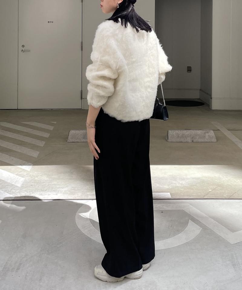 ショート丈シャギーニットプルオーバー