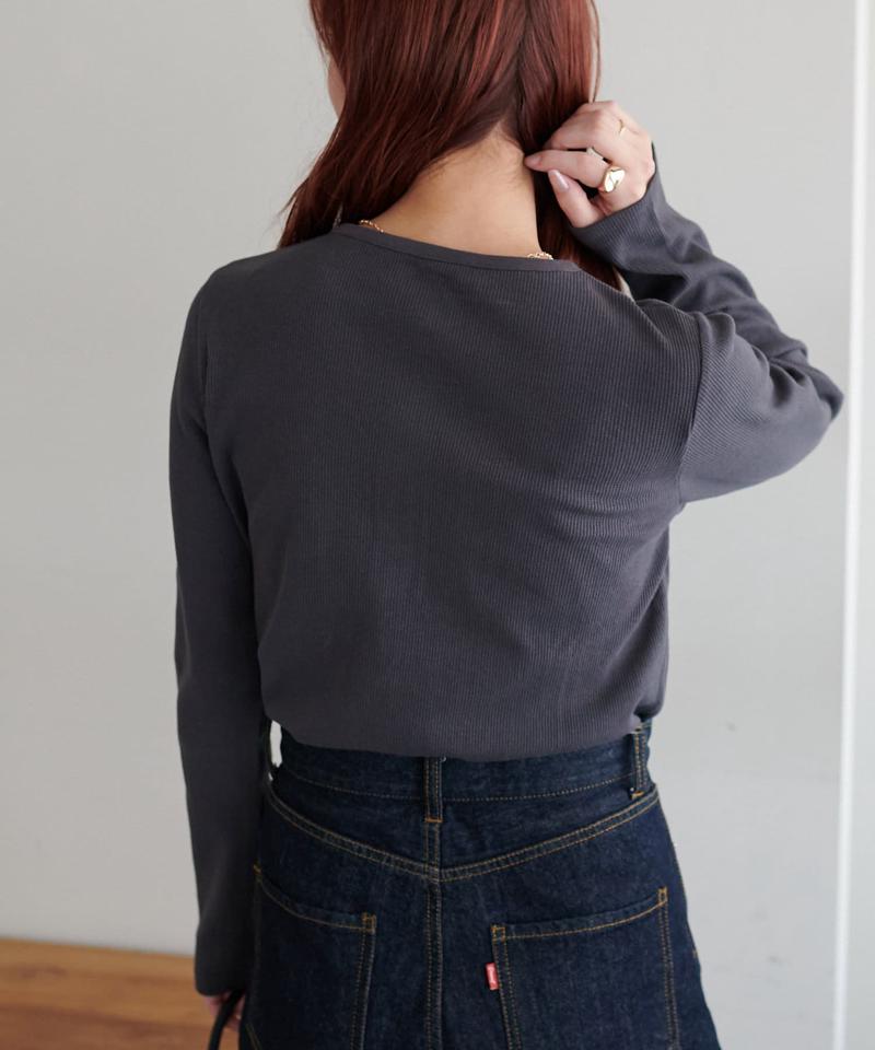 【29色展開/インナー使いにも◎】ワッフルボーダー長袖Tシャツ《WEB限定》