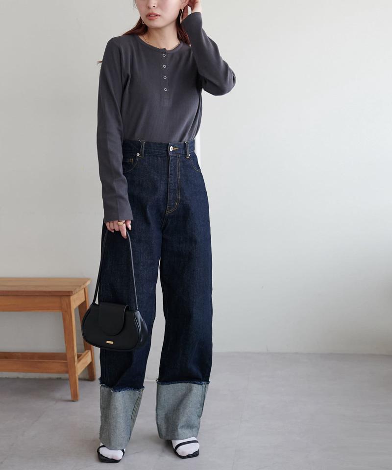 【29色展開/インナー使いにも◎】ワッフルボーダー長袖Tシャツ《WEB限定》