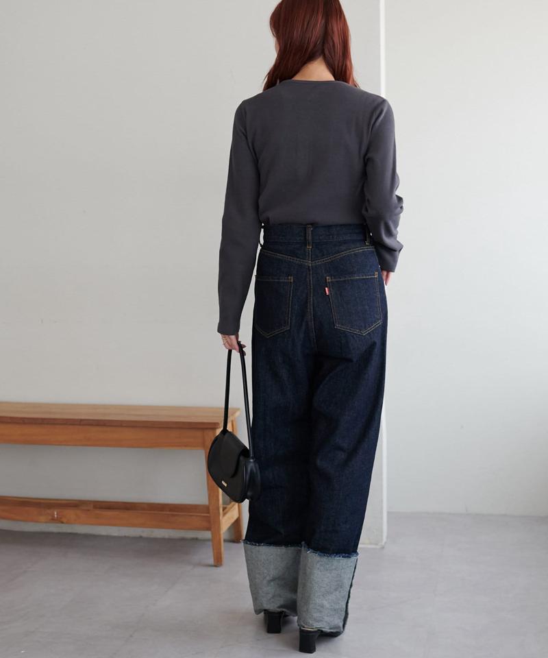 【29色展開/インナー使いにも◎】ワッフルボーダー長袖Tシャツ《WEB限定》