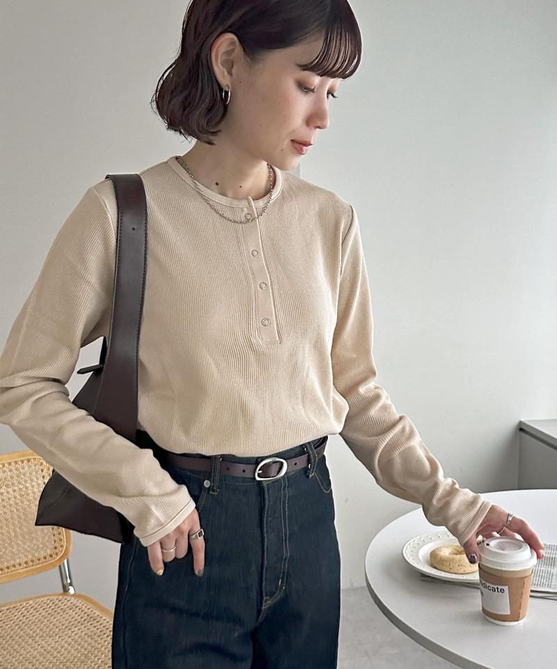 【29色展開/インナー使いにも◎】ワッフルボーダー長袖Tシャツ《WEB限定》