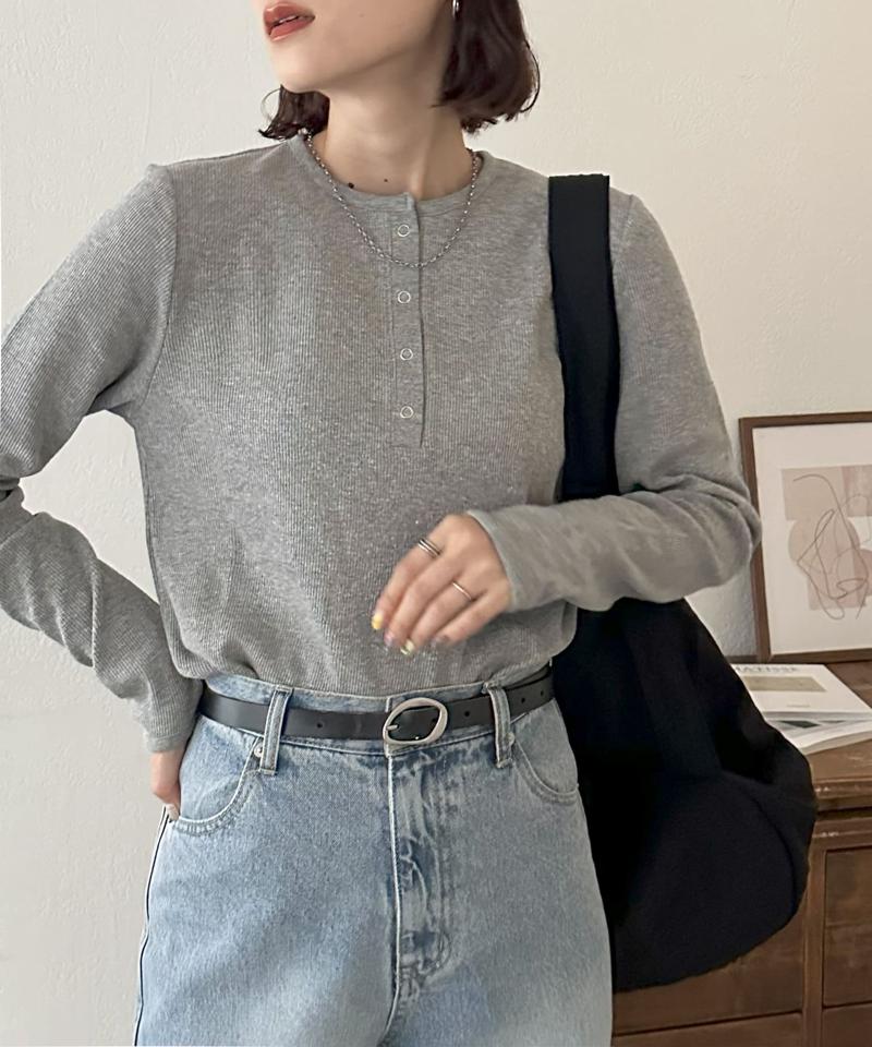 【29色展開/インナー使いにも◎】ワッフルボーダー長袖Tシャツ《WEB限定》