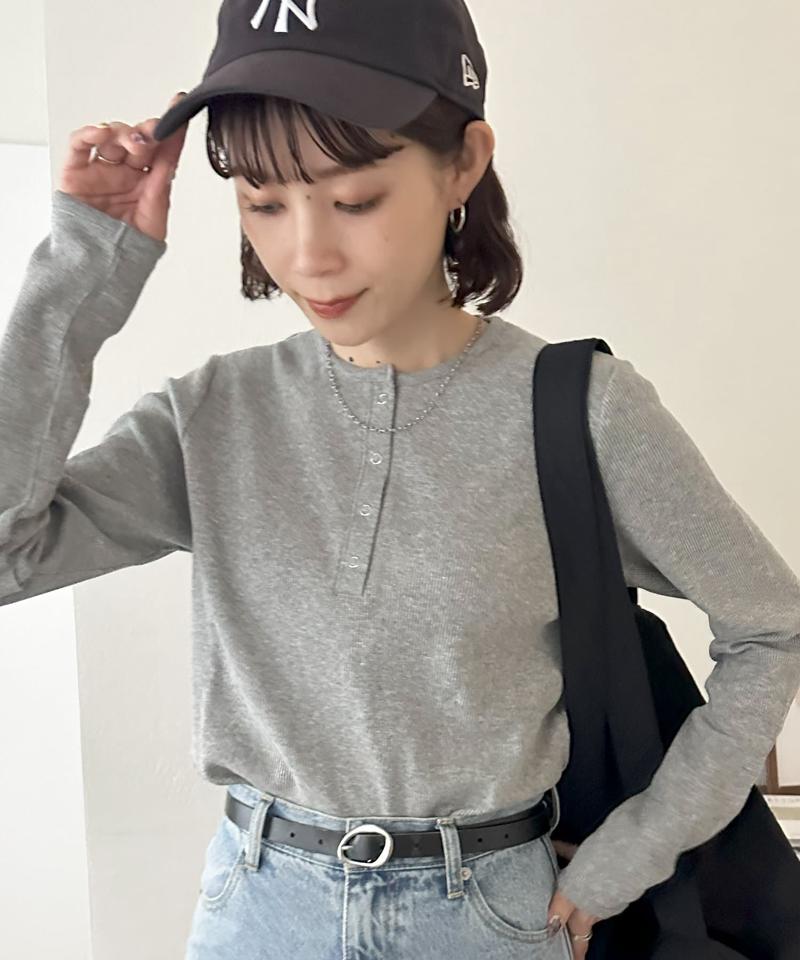 【29色展開/インナー使いにも◎】ワッフルボーダー長袖Tシャツ《WEB限定》