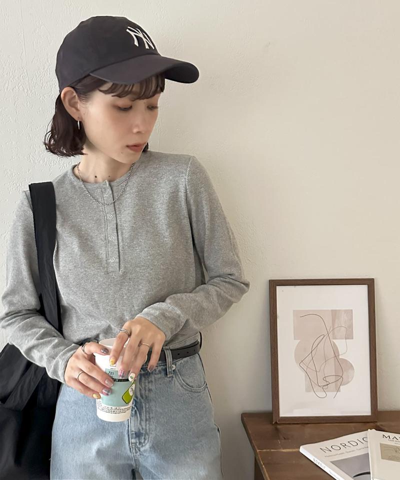 【29色展開/インナー使いにも◎】ワッフルボーダー長袖Tシャツ《WEB限定》