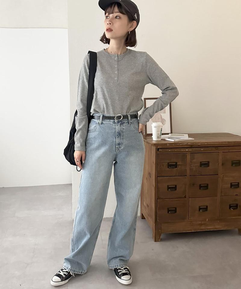 【29色展開/インナー使いにも◎】ワッフルボーダー長袖Tシャツ《WEB限定》