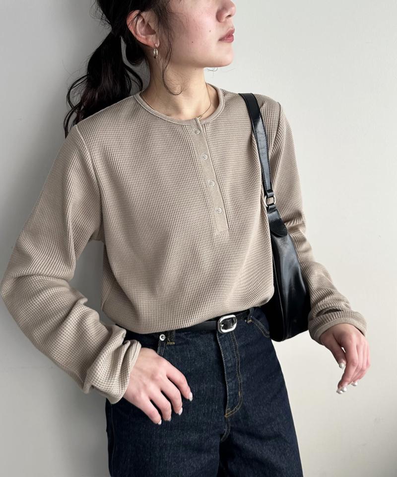 【29色展開/インナー使いにも◎】ワッフルボーダー長袖Tシャツ《WEB限定》