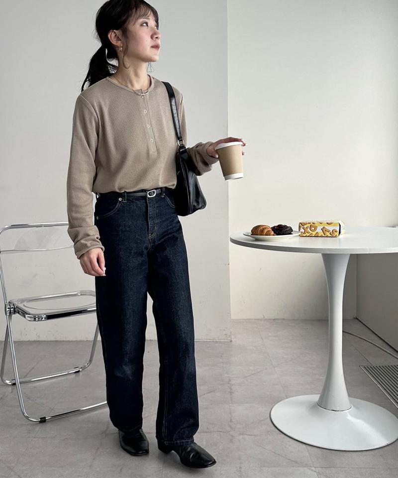 【29色展開/インナー使いにも◎】ワッフルボーダー長袖Tシャツ《WEB限定》