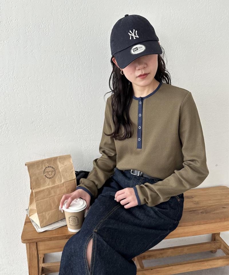 【29色展開/インナー使いにも◎】ワッフルボーダー長袖Tシャツ《WEB限定》