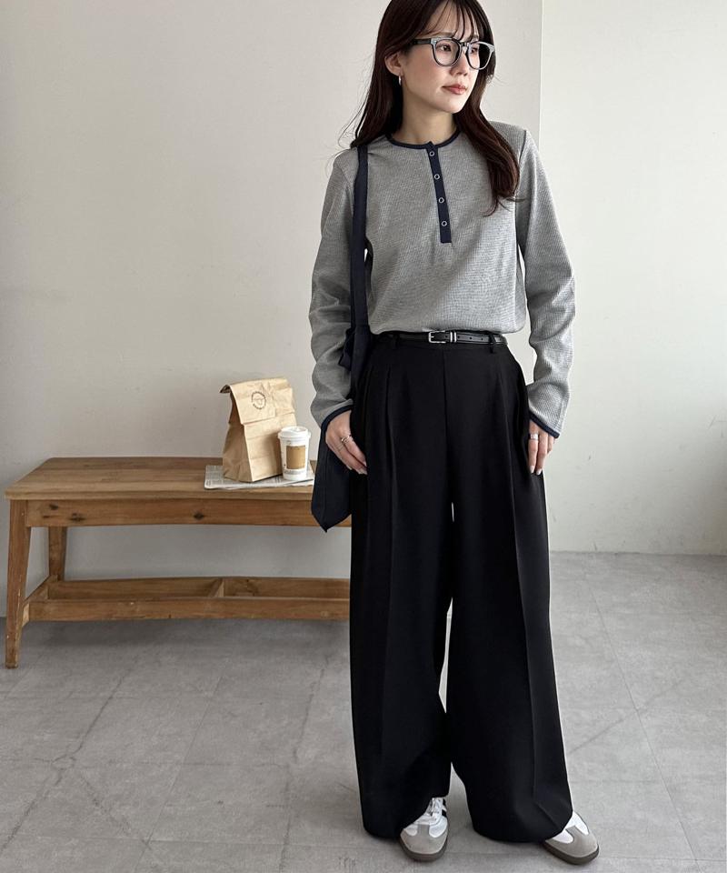 【29色展開/インナー使いにも◎】ワッフルボーダー長袖Tシャツ《WEB限定》