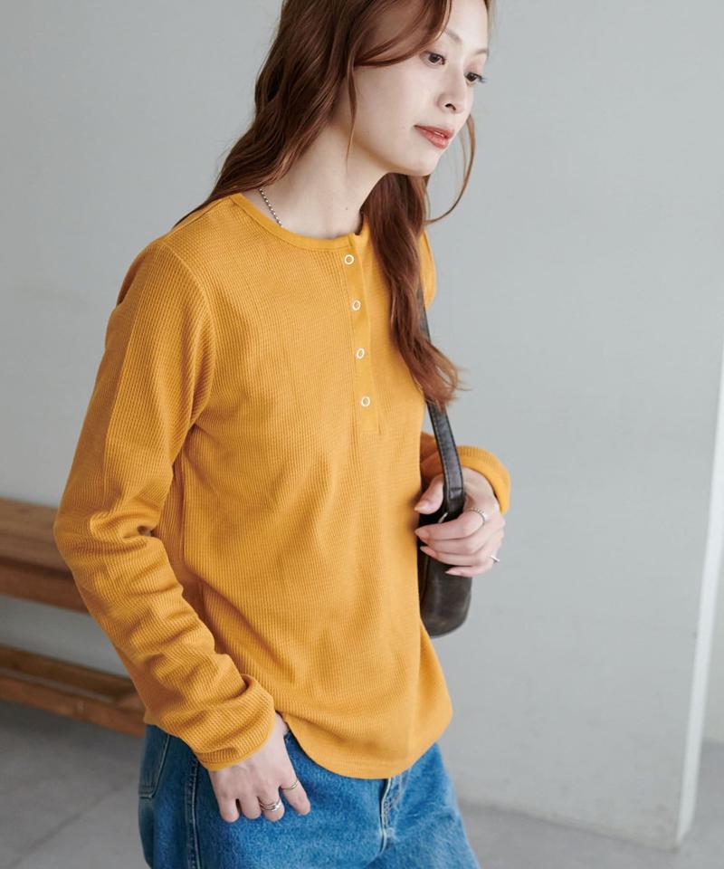 【29色展開/インナー使いにも◎】ワッフルボーダー長袖Tシャツ《WEB限定》