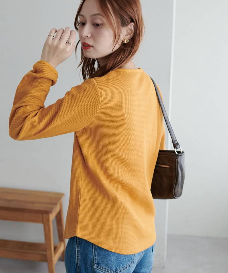 【29色展開/インナー使いにも◎】ワッフルボーダー長袖Tシャツ《WEB限定》
