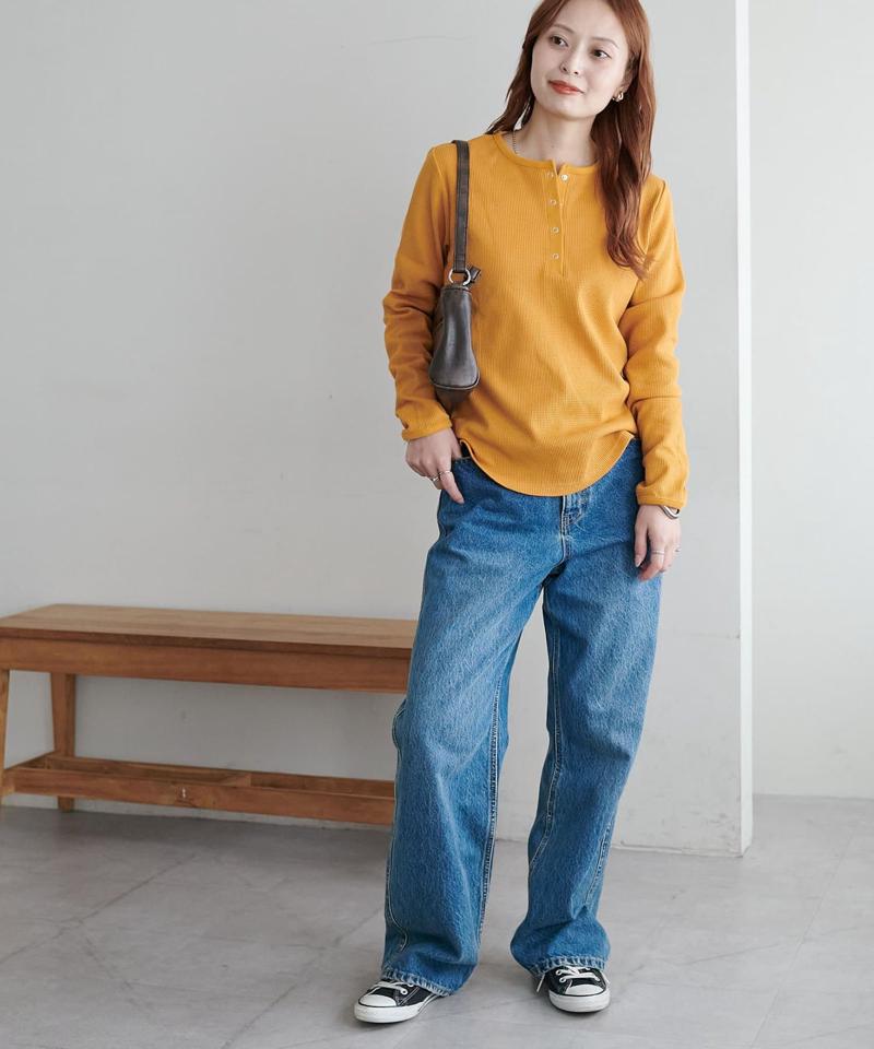 【29色展開/インナー使いにも◎】ワッフルボーダー長袖Tシャツ《WEB限定》