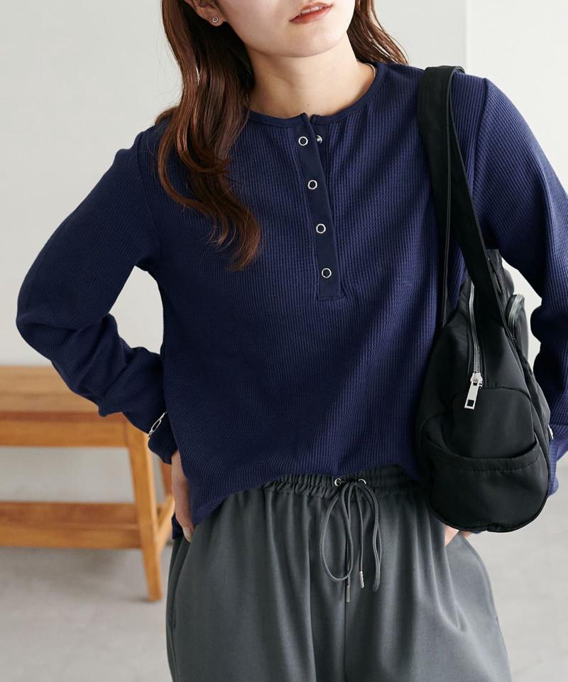 【29色展開/インナー使いにも◎】ワッフルボーダー長袖Tシャツ《WEB限定》