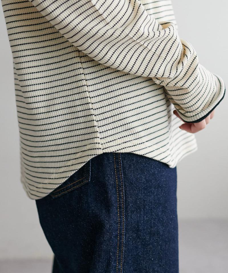 【29色展開/インナー使いにも◎】ワッフルボーダー長袖Tシャツ《WEB限定》