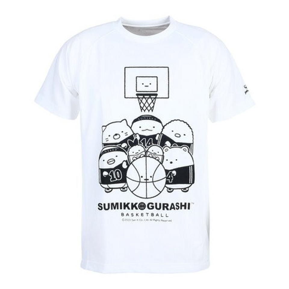 ファイテン（PHITEN）（メンズ、レディース）Tシャツ 半袖 レディース メンズ すみっコぐらし バスケ A 3123JG53600 白 速乾