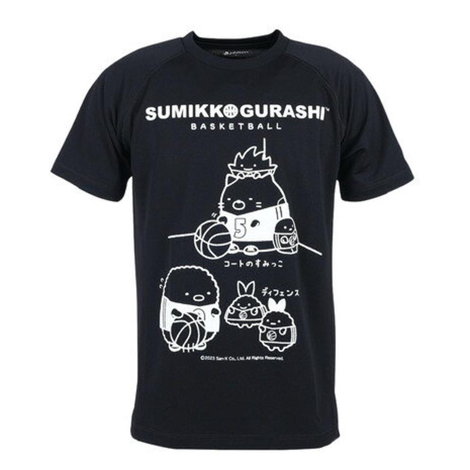 ファイテン（PHITEN）（メンズ、レディース）Tシャツ 半袖 レディース メンズ すみっコぐらし バスケ B 3123JG53510 黒 速乾