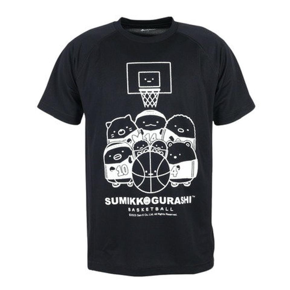 ファイテン（PHITEN）（メンズ、レディース）Tシャツ 半袖 レディース メンズ すみっコぐらし バスケ A 3123JG53500 黒 速乾