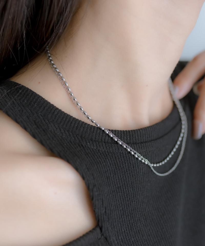 《金属アレルギー対応》ステンレス・2連チェーンネックレス