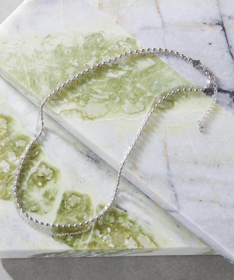 《金属アレルギー対応》ステンレス・2連チェーンネックレス