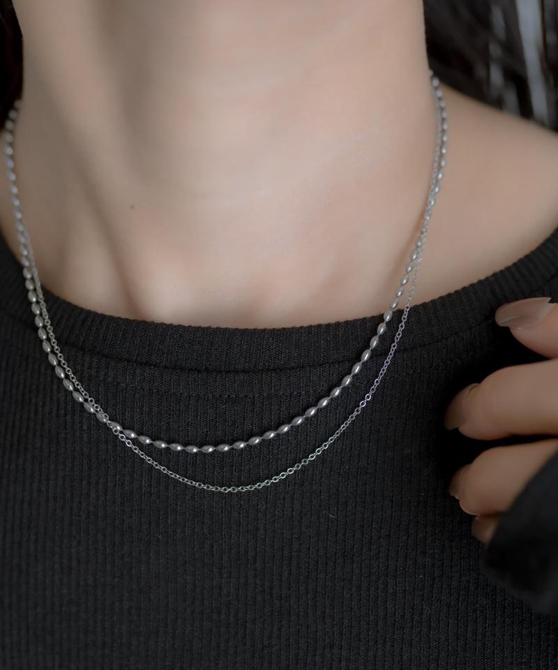 《金属アレルギー対応》ステンレス・2連チェーンネックレス