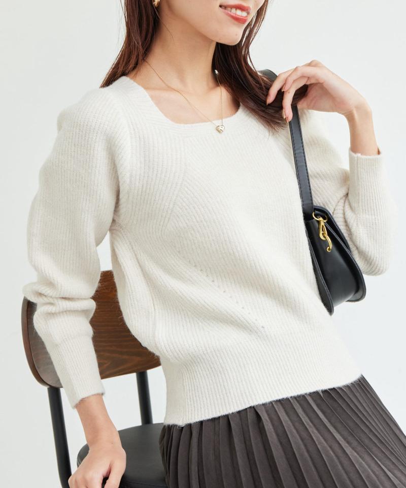 ラメ混ニットプルオーバー