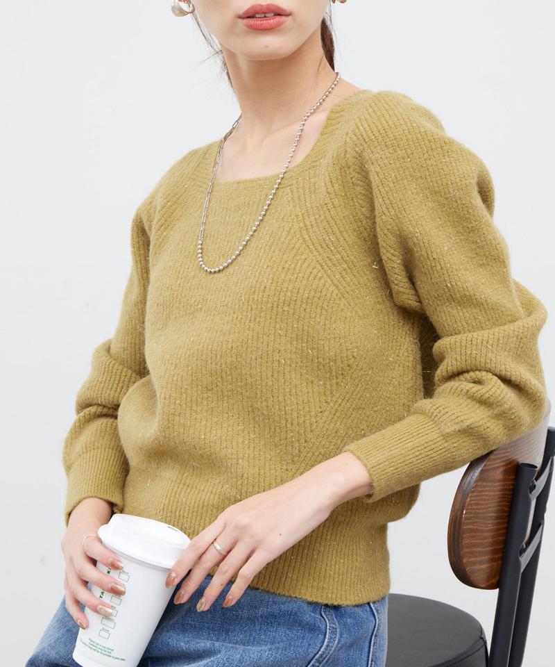 ラメ混ニットプルオーバー