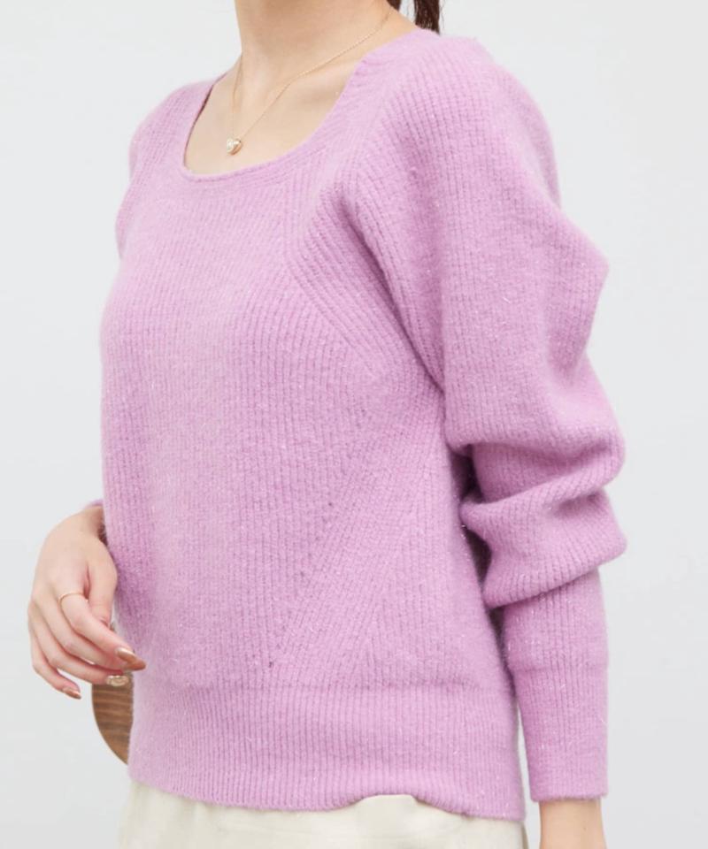 ラメ混ニットプルオーバー