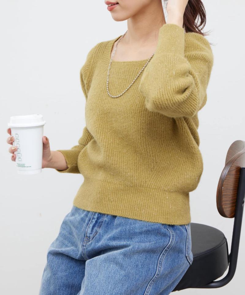ラメ混ニットプルオーバー
