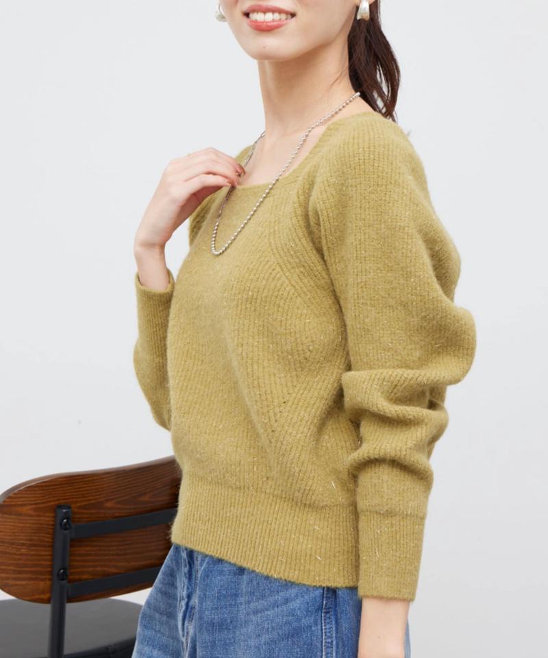 ラメ混ニットプルオーバー