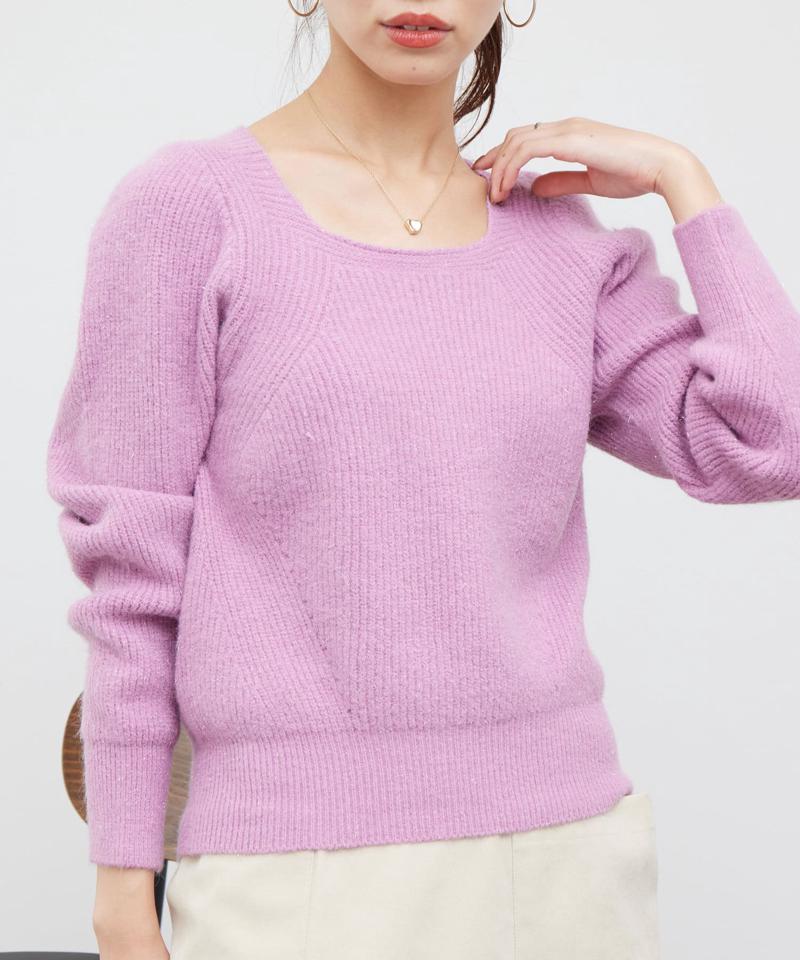 ラメ混ニットプルオーバー