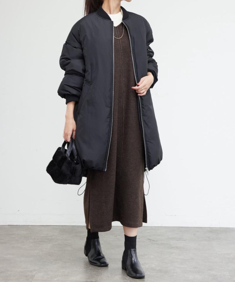 【お得なセットアイテム】ニットプルオーバー×起毛カフタンワンピース