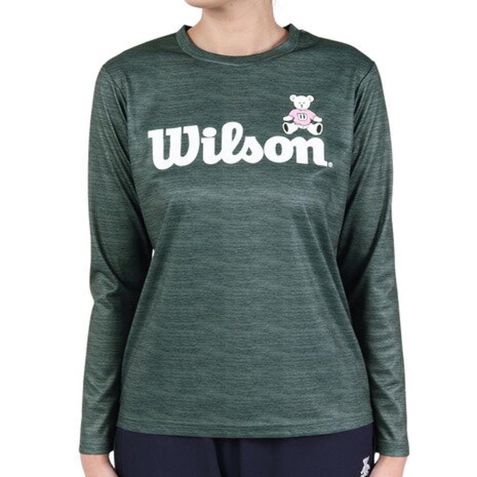 ウイルソン（Wilson）（レディース）テニスウェア ビッグロゴ ドライ 長袖Tシャツ 443261-MBK