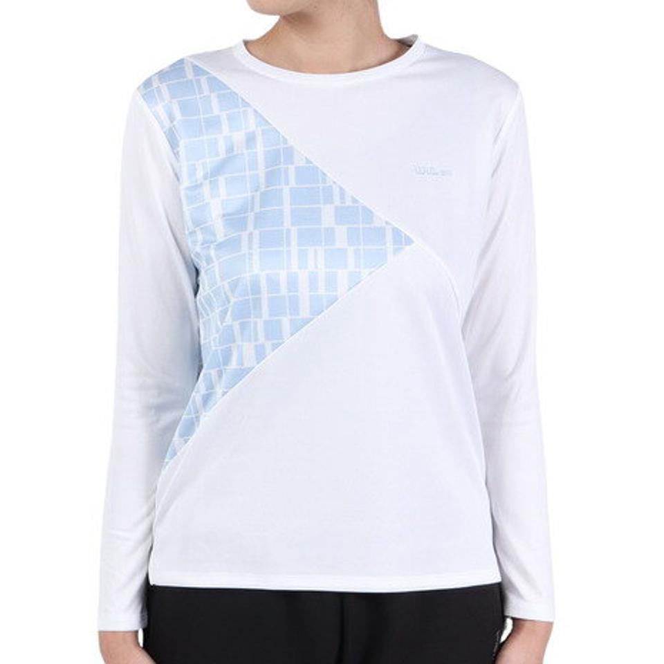 ウイルソン（Wilson）（レディース）テニスウェア レディース クルーネック長袖Tシャツ 443255-WT