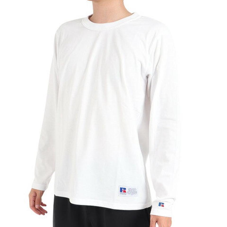 ラッセル（RUSSELL）（メンズ）T/C 長袖クルーネックTシャツ RBM23F0011 WHT